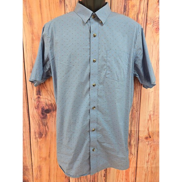 Travis Mathew Mens Blue Short Sleeve Button-Up Shirt Large - Picture 1 of 7